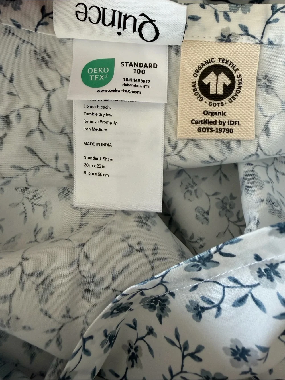 NWT Quince Organic Crisp Percale Floral Duvet Cover and Sham Set!